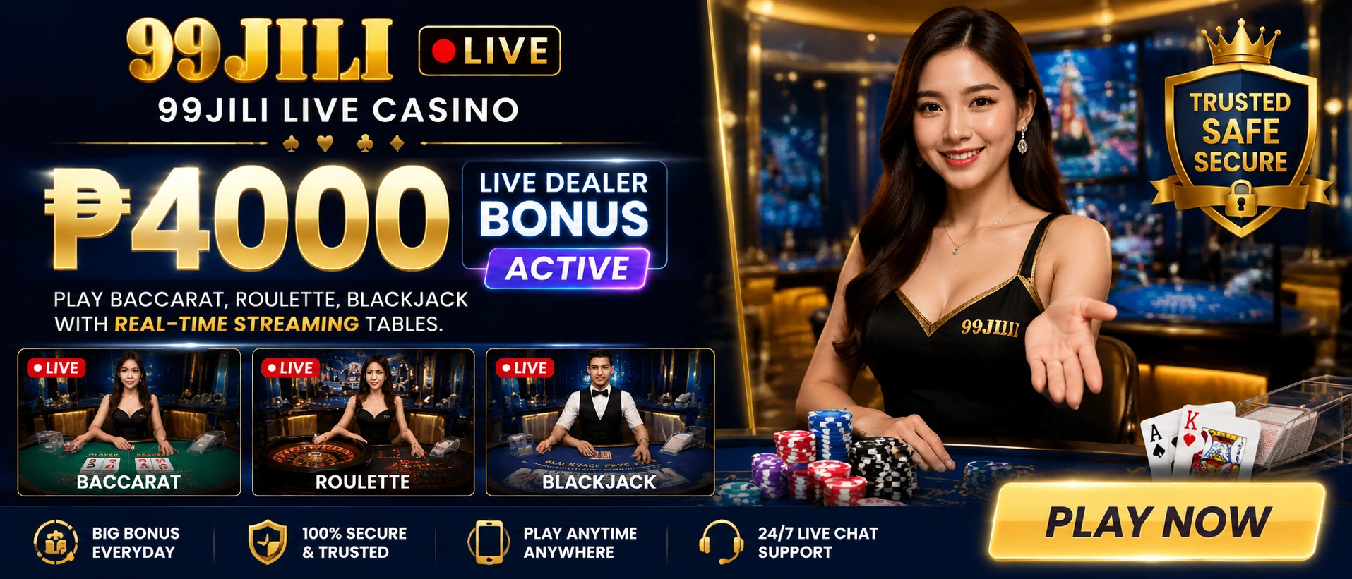 99Jili live casino table showcase 1