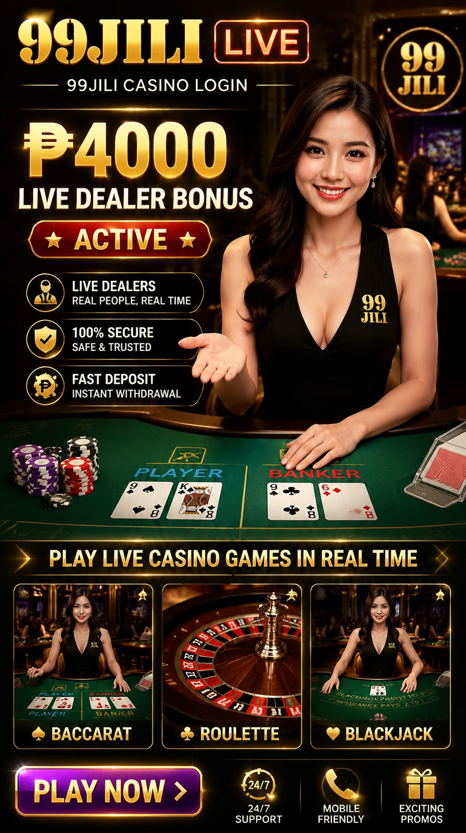 99Jili live casino table showcase 11