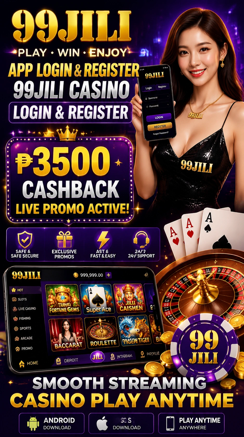 99Jili live casino table showcase 13