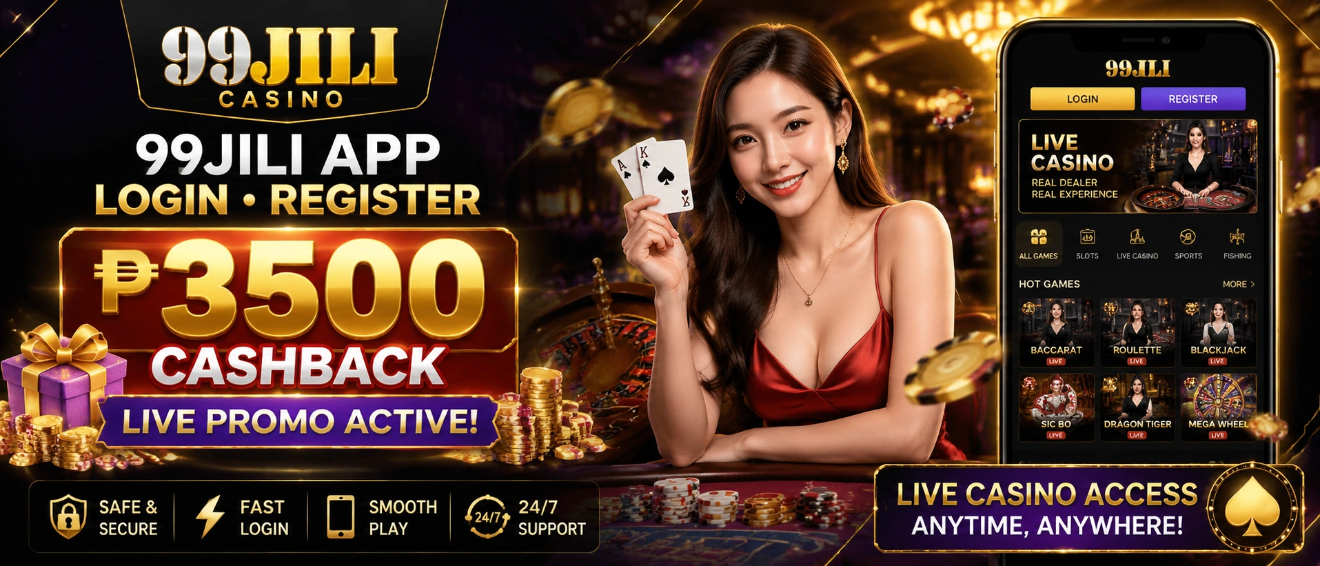 99Jili live casino table showcase 3