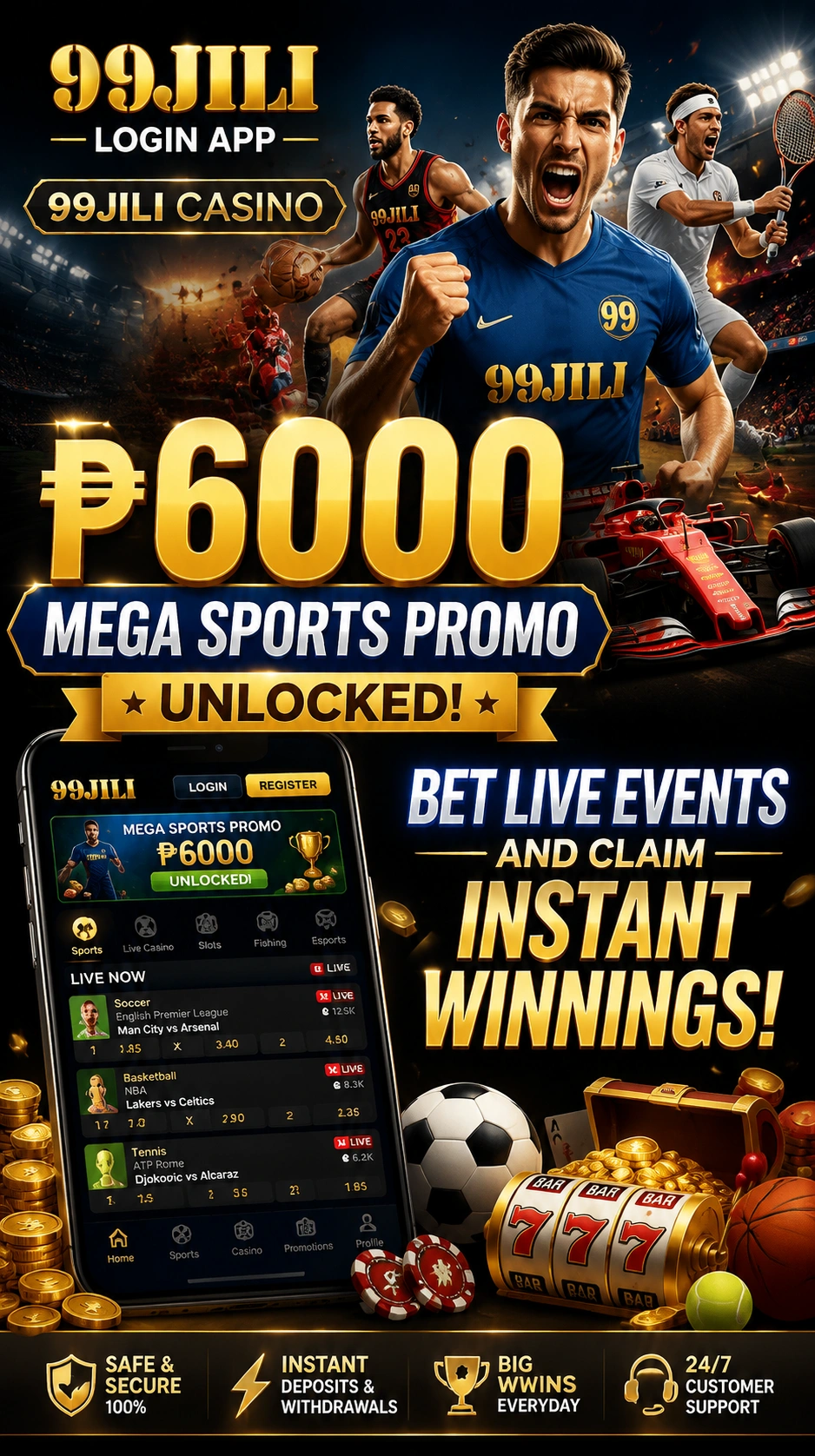 Live betting and sportsbook page